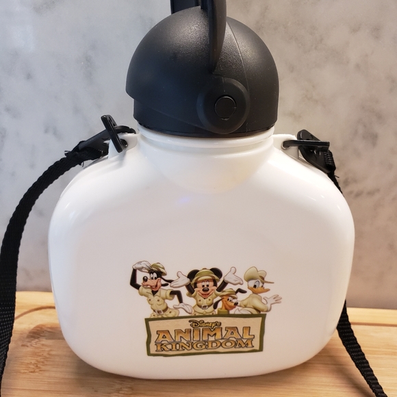 Disney Animal Kingdom Mickey & Friends Canteen Water Bottle & Strap - Picture 8 of 8